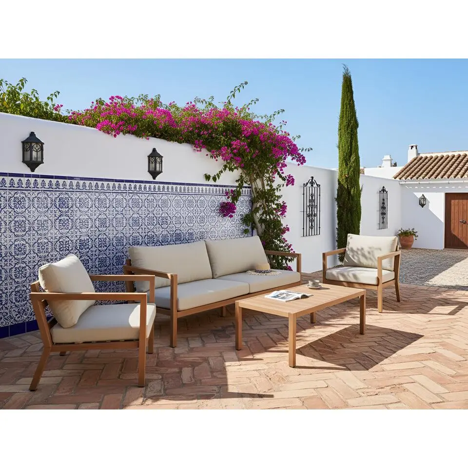 ONETA - Loungeset 5-zits - Lichtbruin - Aluminium