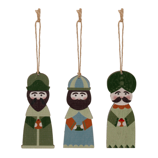 KIT COM 3 PINGENTES REIS MAGOS VILAREJO NOEL