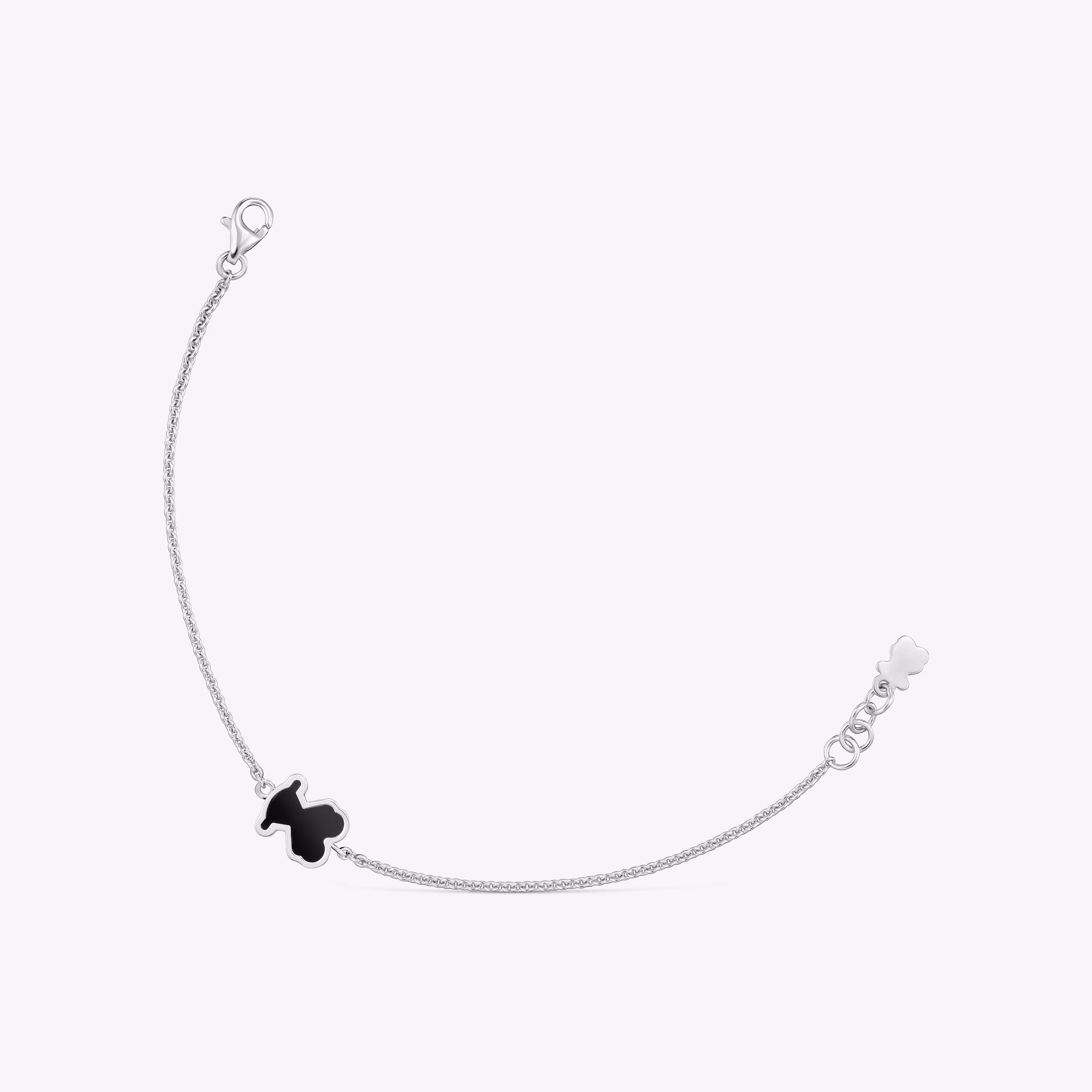 Pulsera de plata y metacrilato negro Galaxy