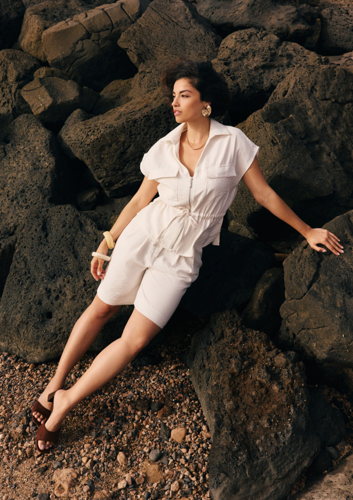 Getailleerde bermuda