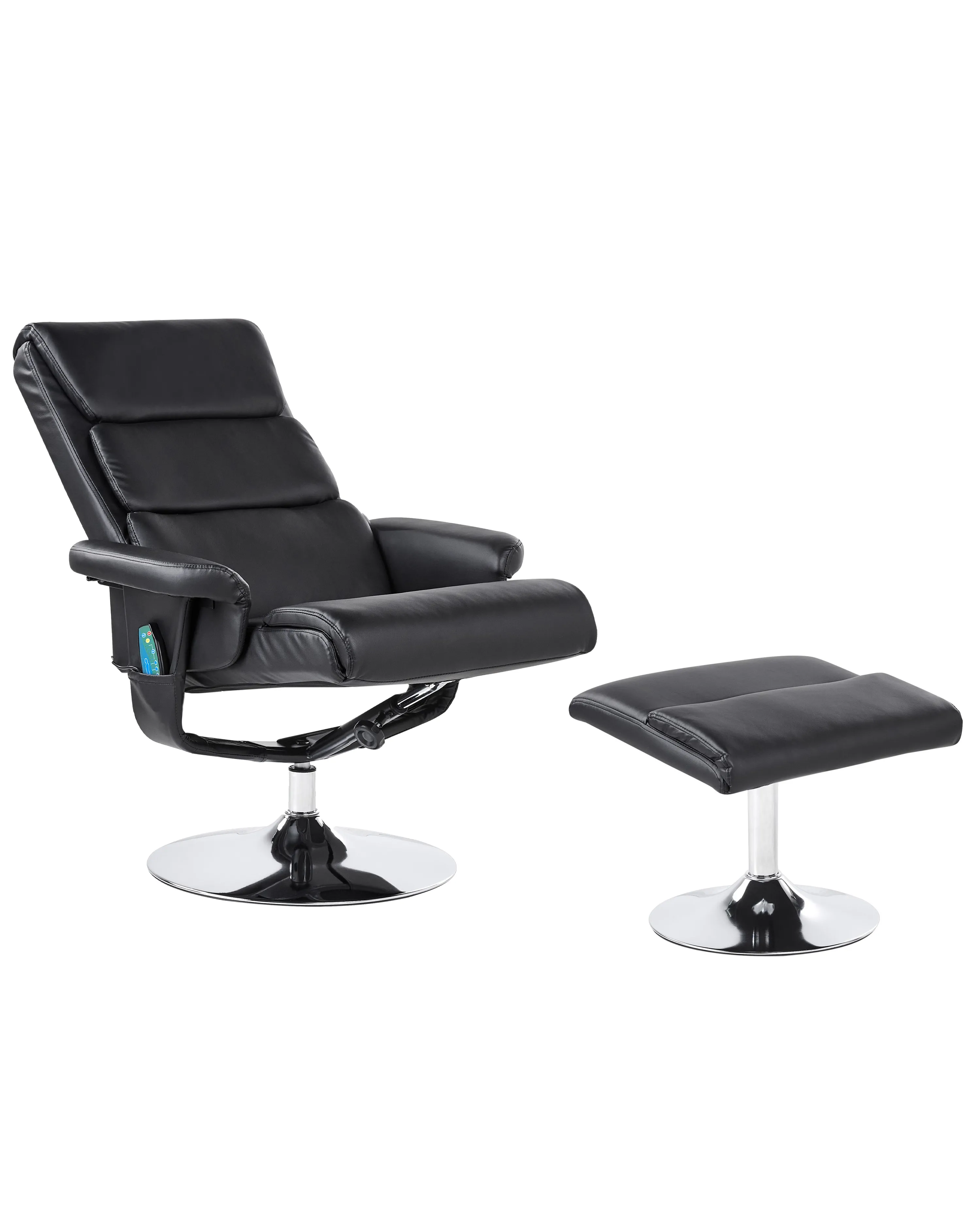 Massage Chair LEGEND with Footstool Faux Leather Black