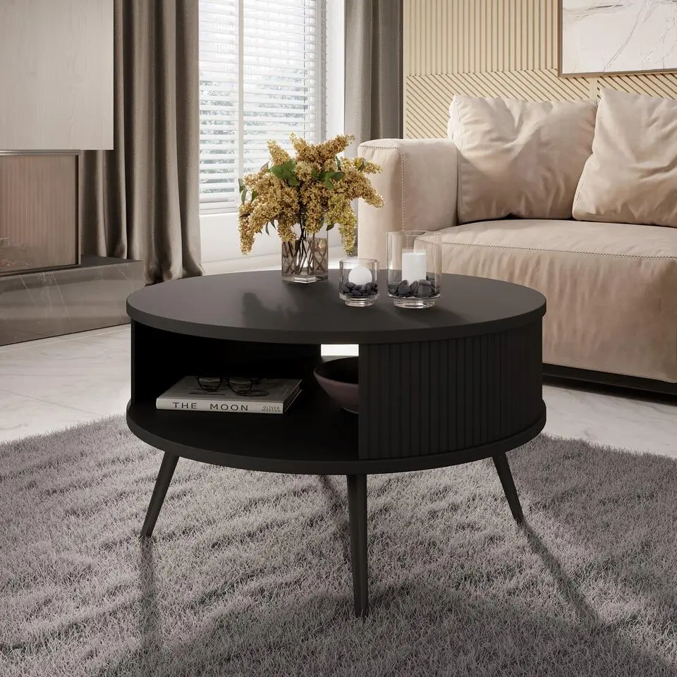 Meubella - Salontafel Riley - Zwart - 76 cm