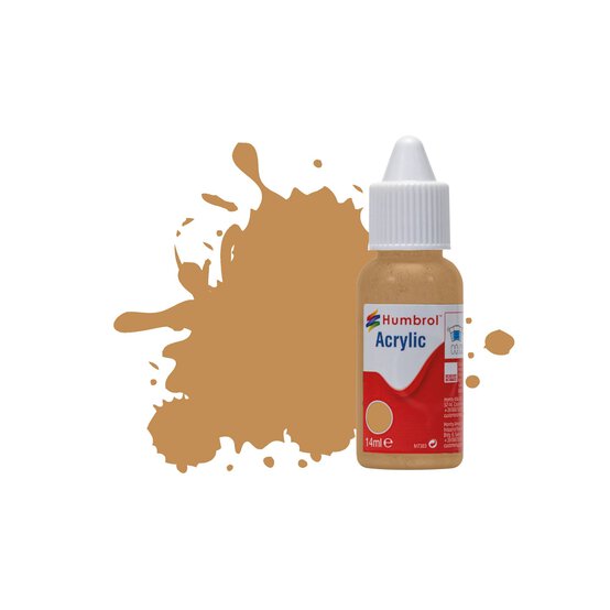 Humbrol 225 Middle Stone Matt Acrylic Paint Dropper 14ml