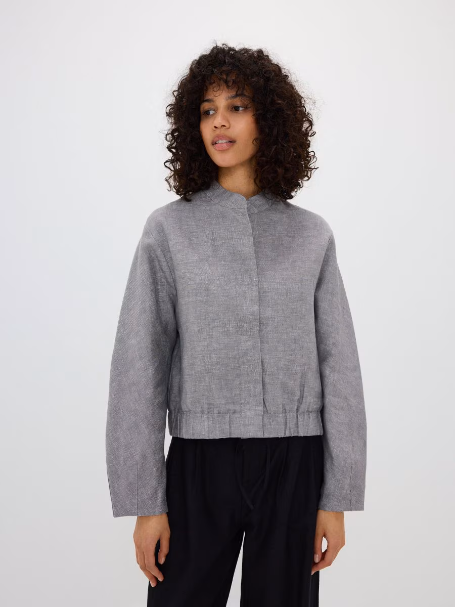 Linen Bomber Jacket