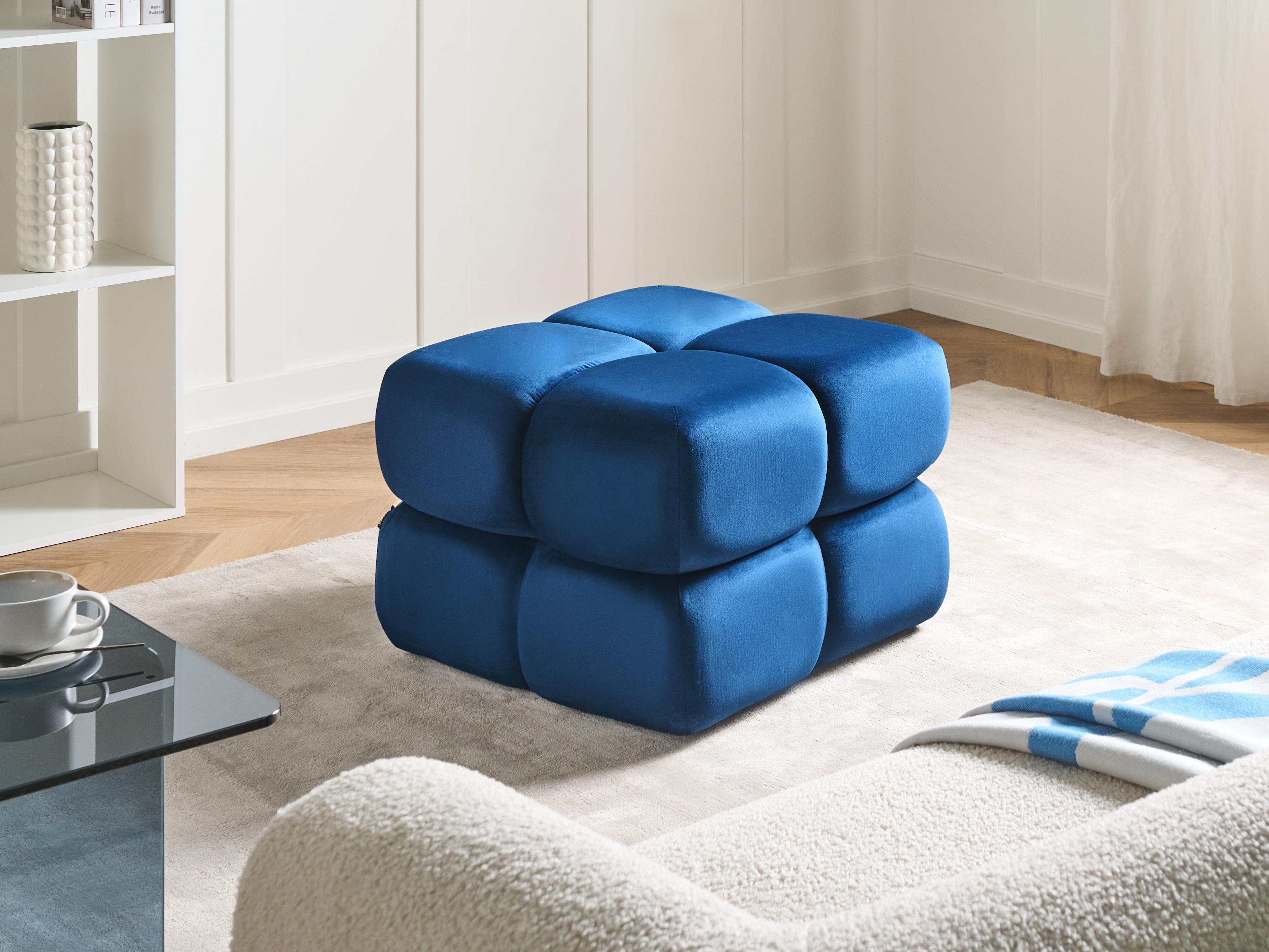 Pouffe CALIENTE Velvet Navy Blue