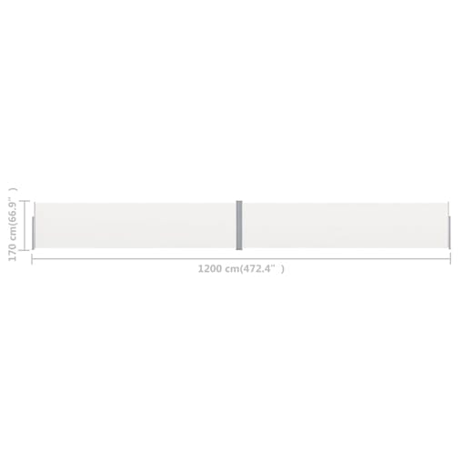 NNEVL Patio Retractable Side Awning 170x1200 cm Cream
