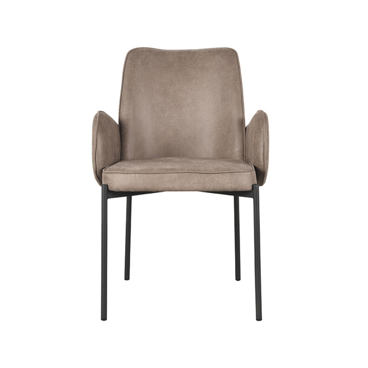 LABEL51 Eetkamerstoel Joni - Taupe - Zithoogte 49cm - Set van 2