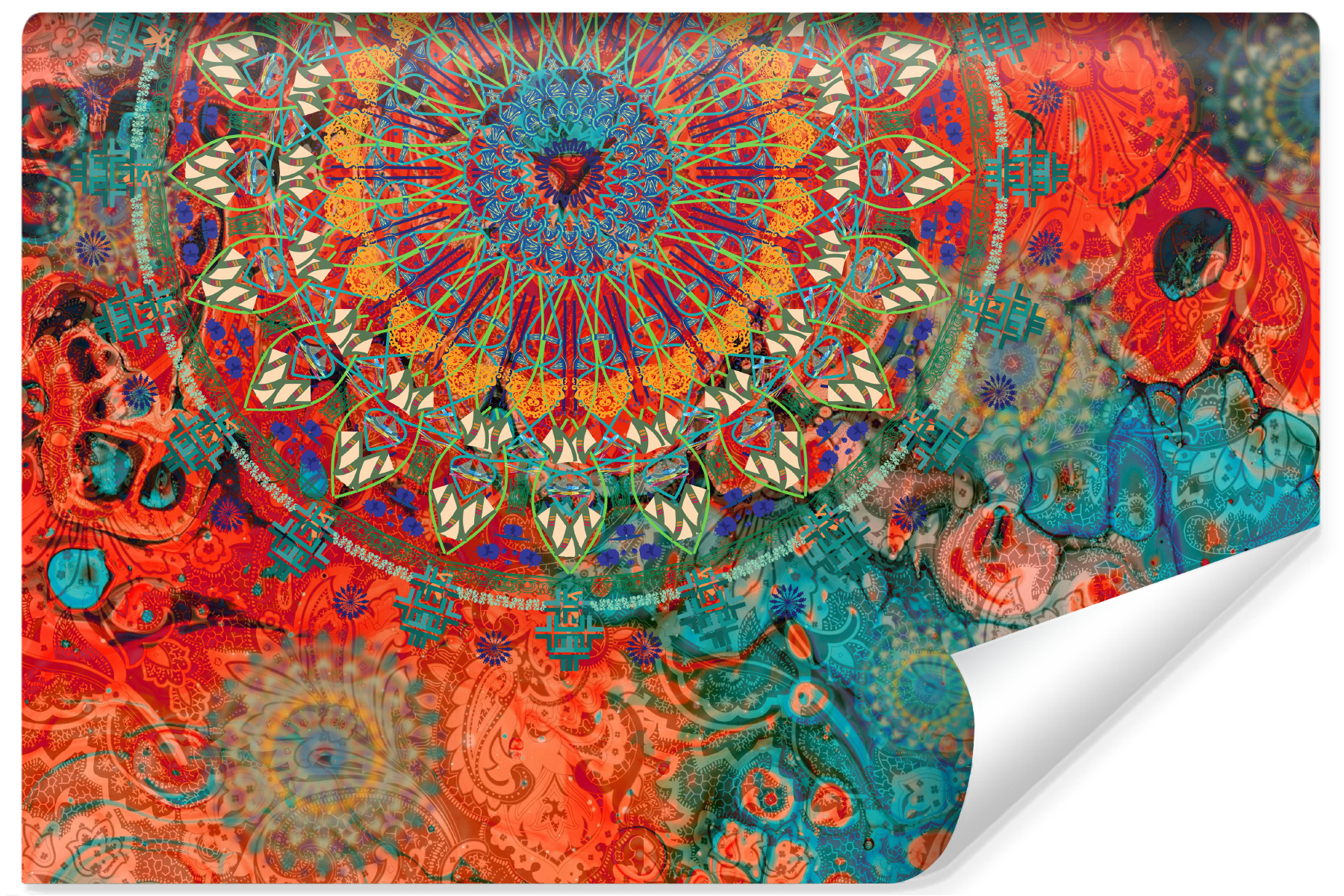 Fototapeta Do Salonu Kolorowe Mandale Boho 90x60cm