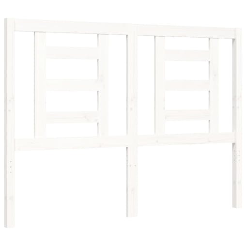 NNEVL Bed Frame with Headboard White 137x187 cm Double Solid Wood