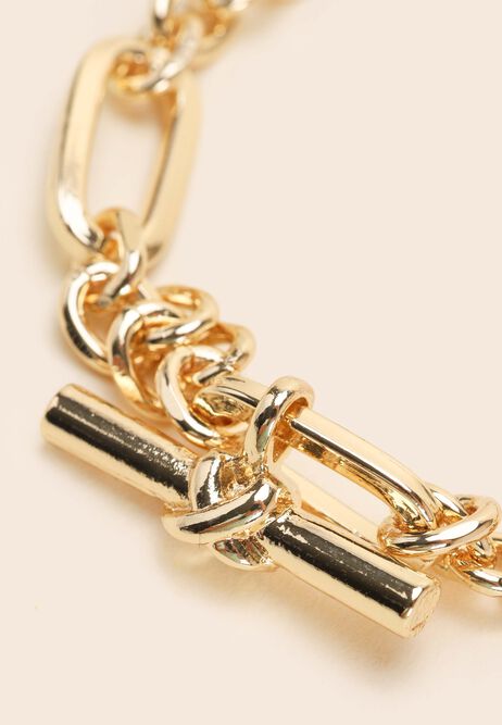 Womens Gold T Bar Chain Bracelet
