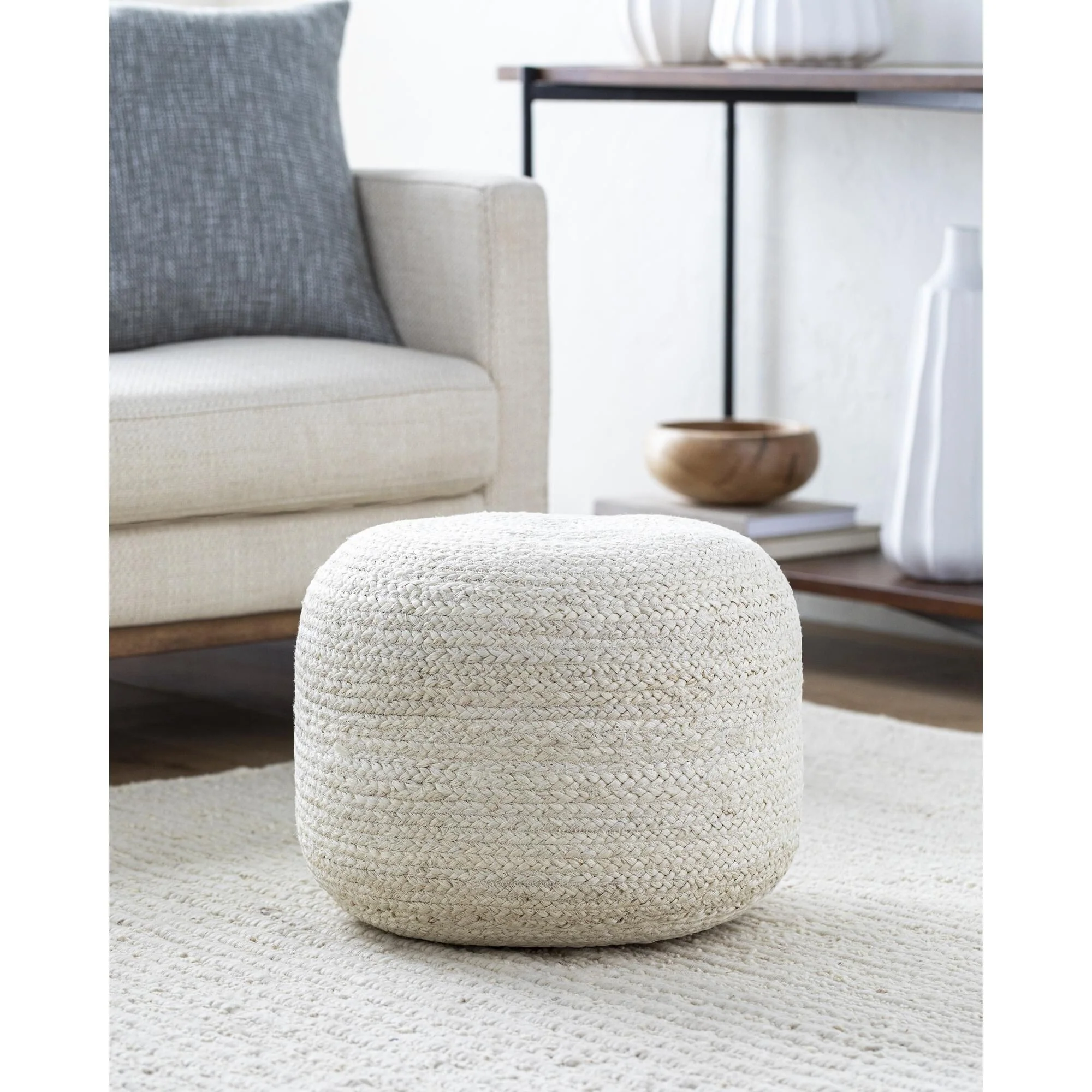 Artistic Weavers Budapest Farmhouse Solid Color Pouf