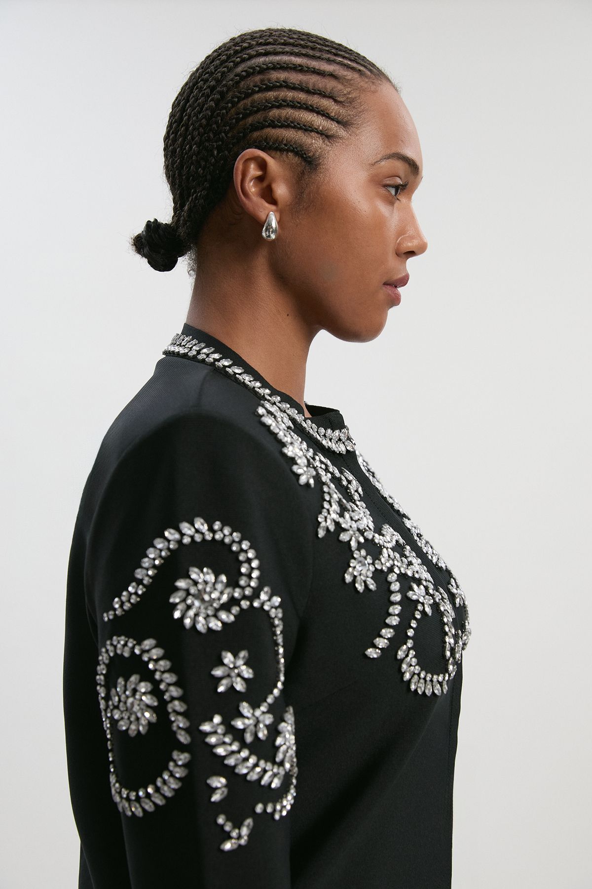 KarenMillen Plus Size Figure Form Bandage Embellished Knit Jacket