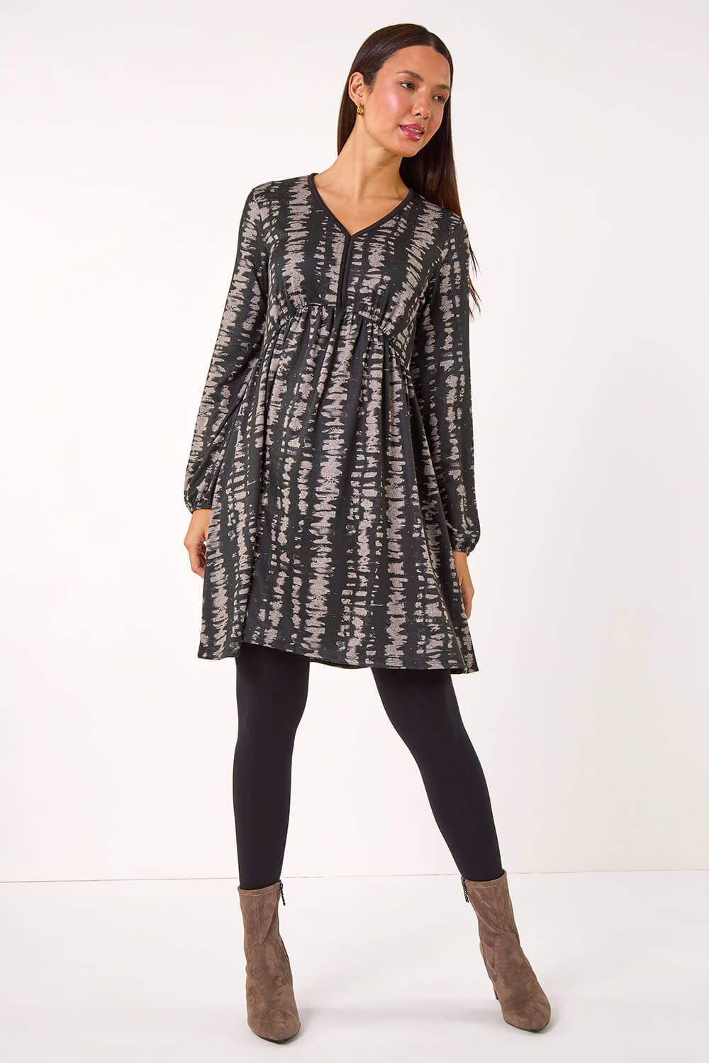 Roman Abstract Print Soft Knit Stretch Dress