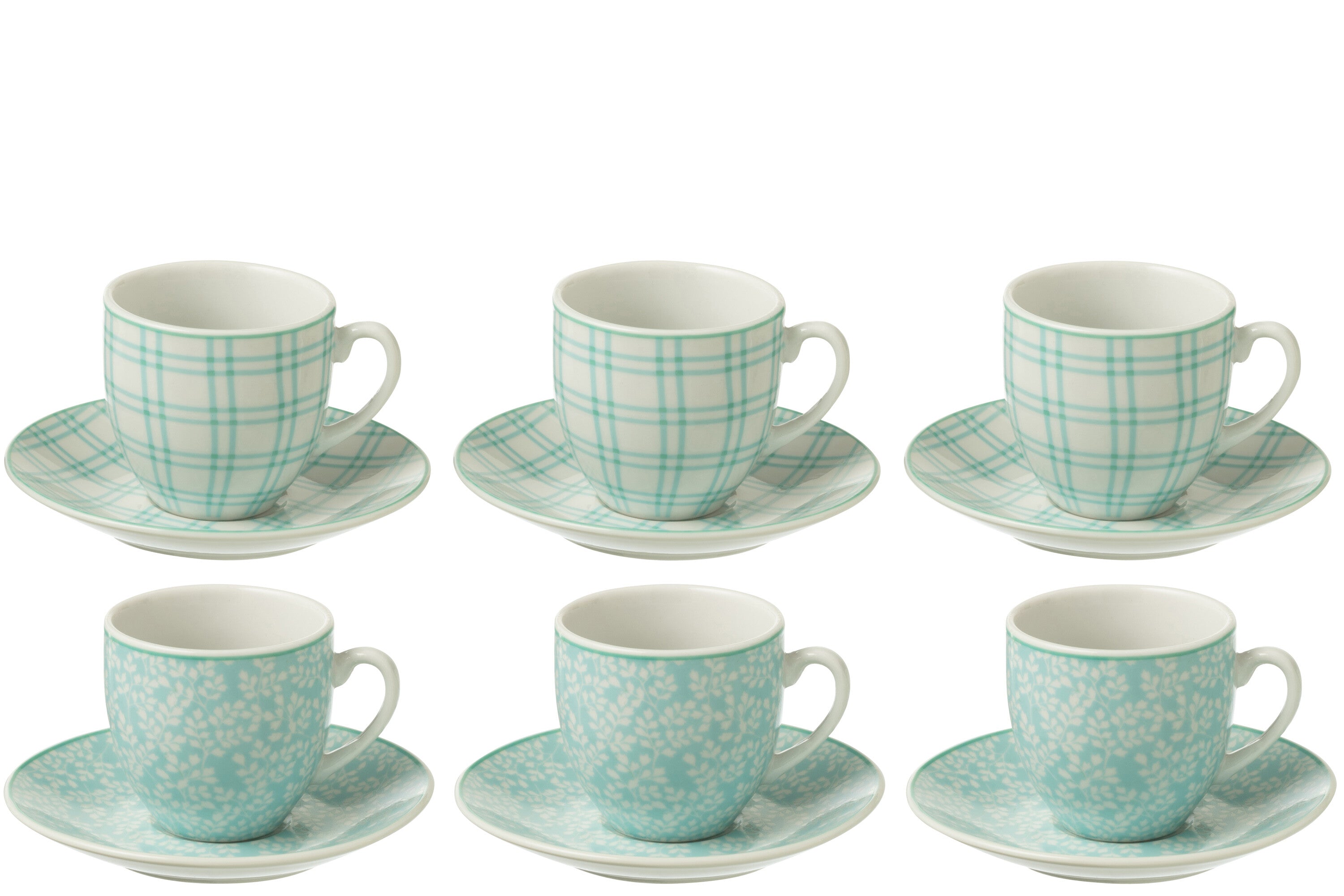 J-Line kop   schoteltje - keramiek - blauw - doos van 6