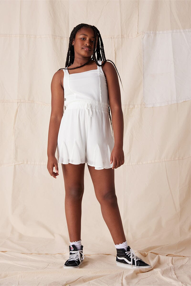 Hello Franki Sleeveless Godet Romper for girls
