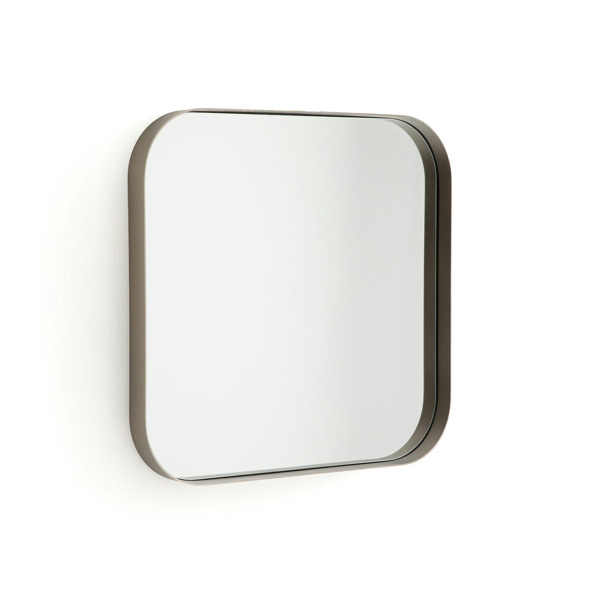 Miroir carré nickel satiné, H55cm, Caligone