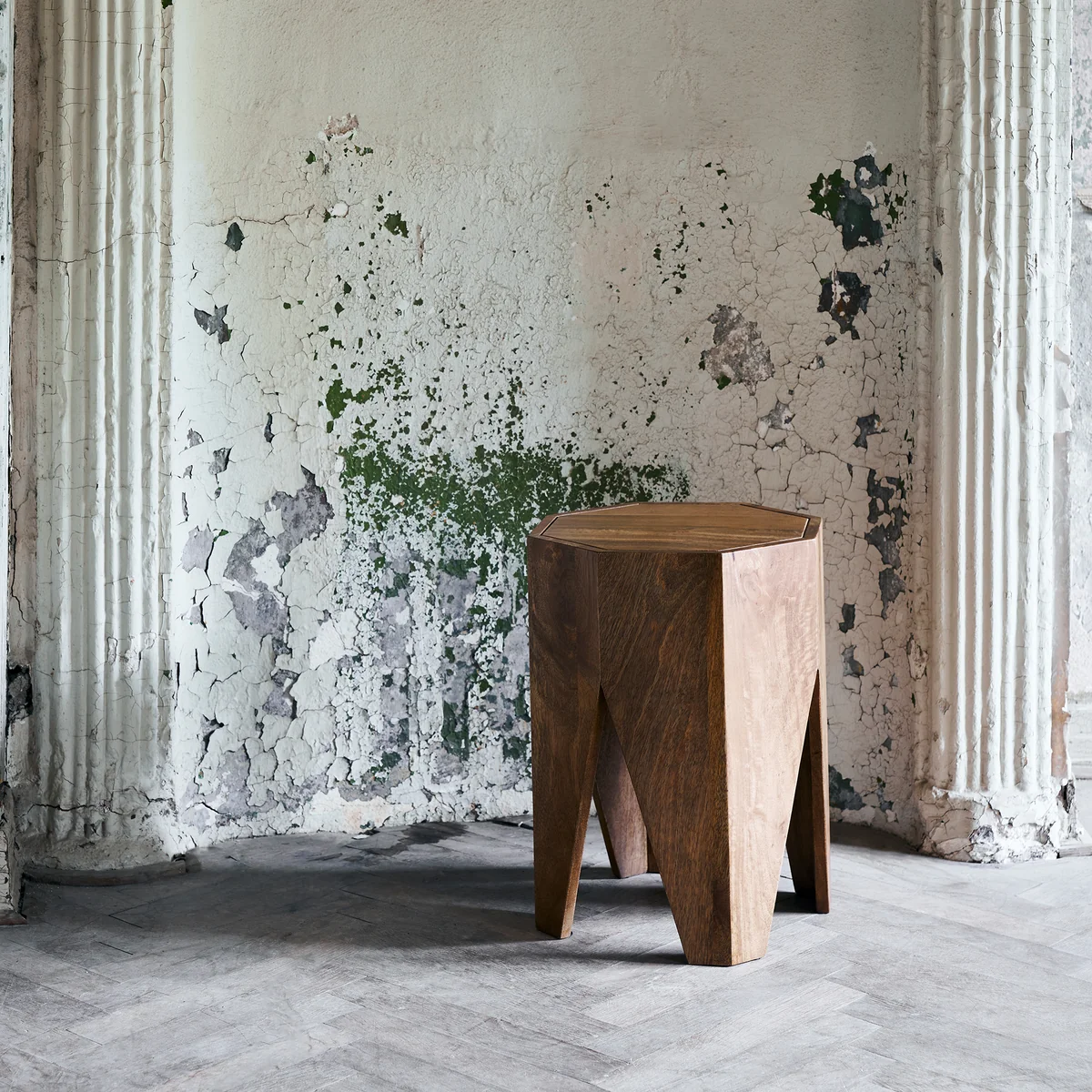 House Doctor - Okta Hocker, H 45 cm, natur