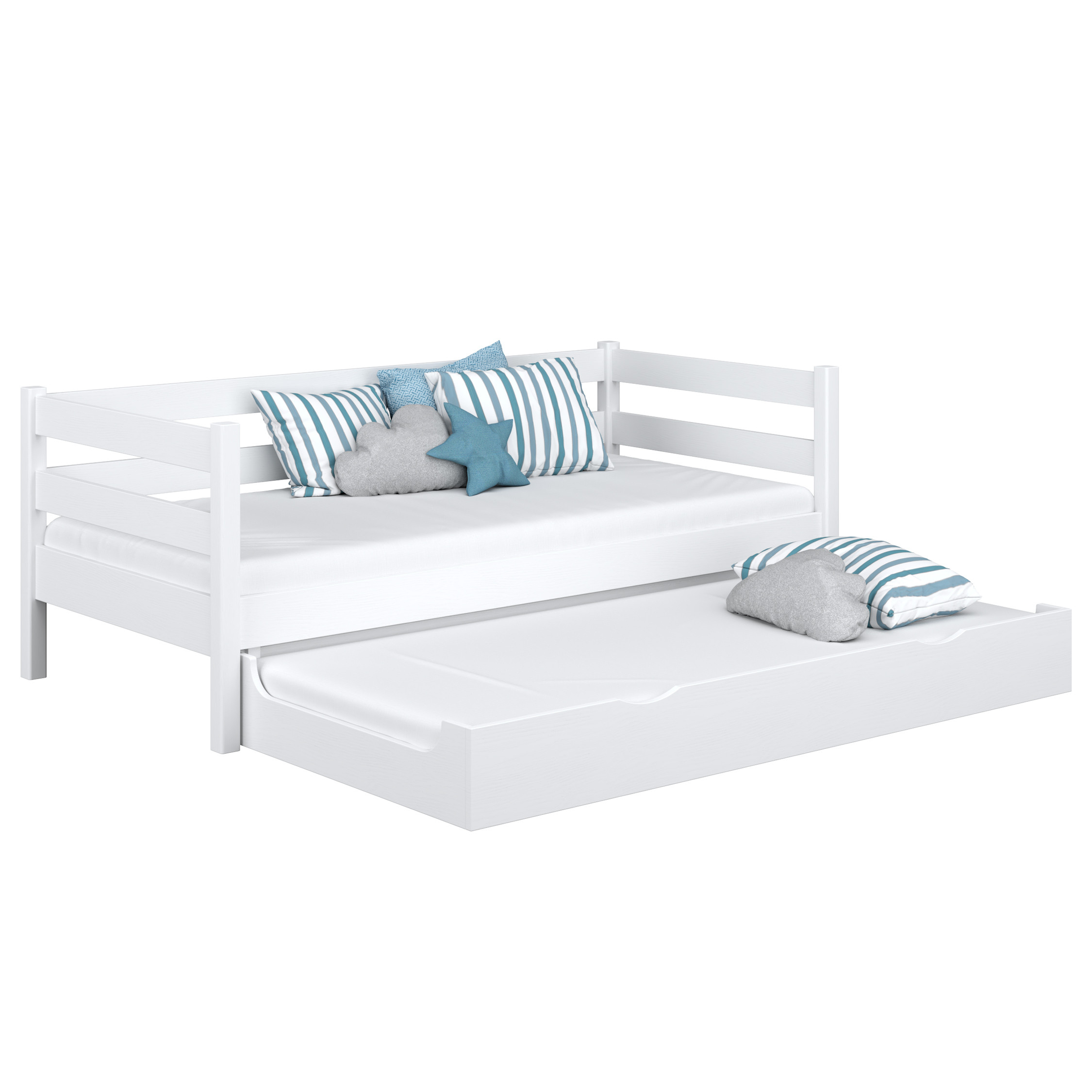 Drewniane łóżko sofa z szufladą na materac N01