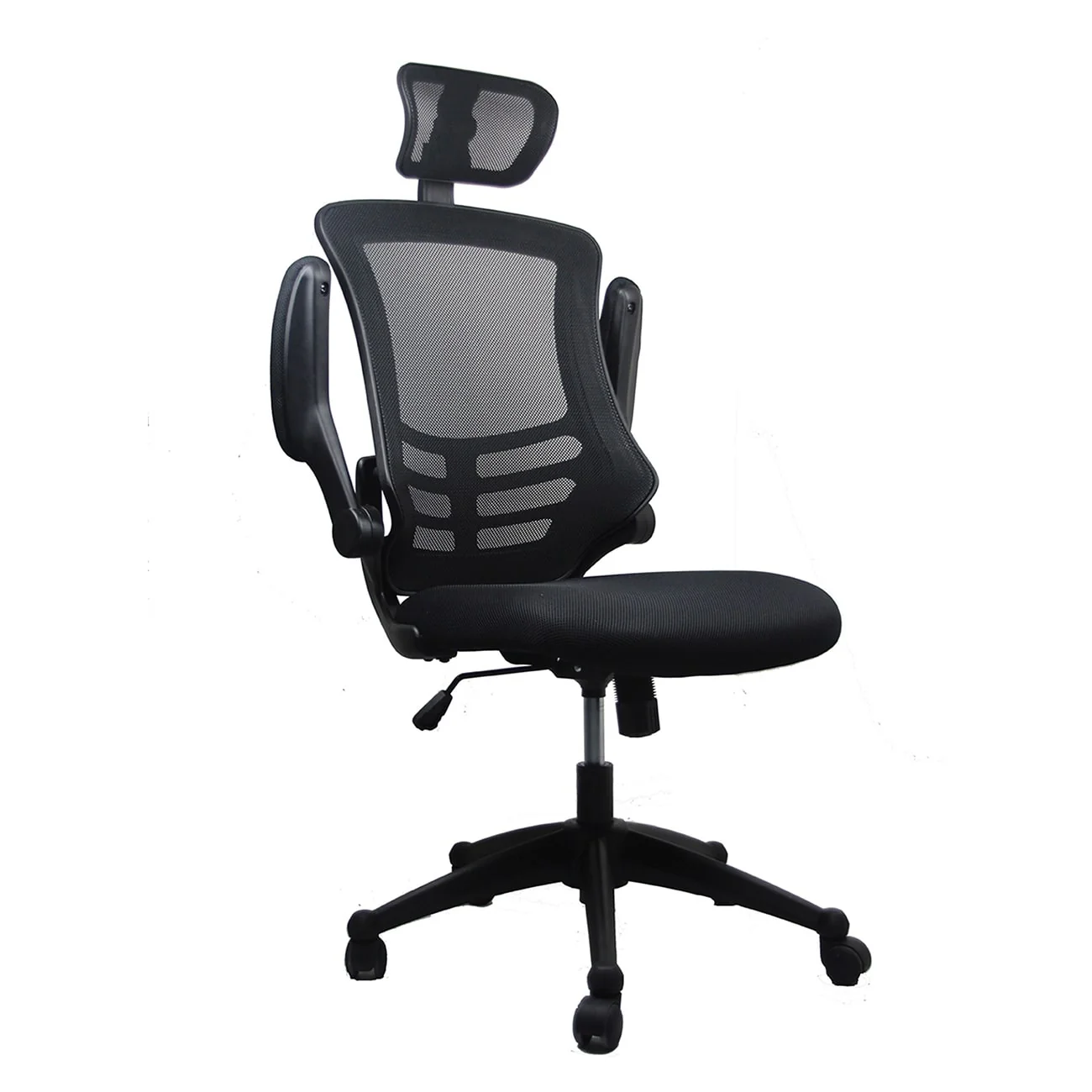 Techni Mobili Modern High-Back Mesh Executive Office Chair with Headrest and Flip-Up Arms