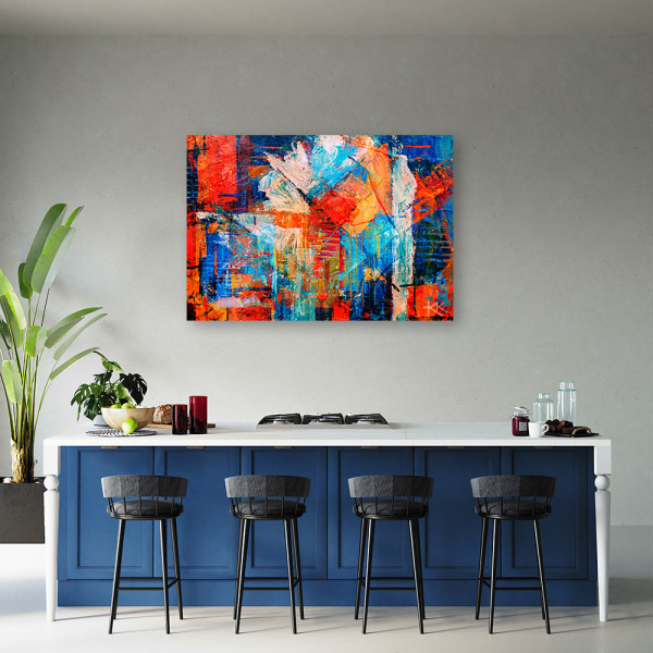 Feeby Obraz Pomarańczowa abstrakcja ręcznie malowana 60x40