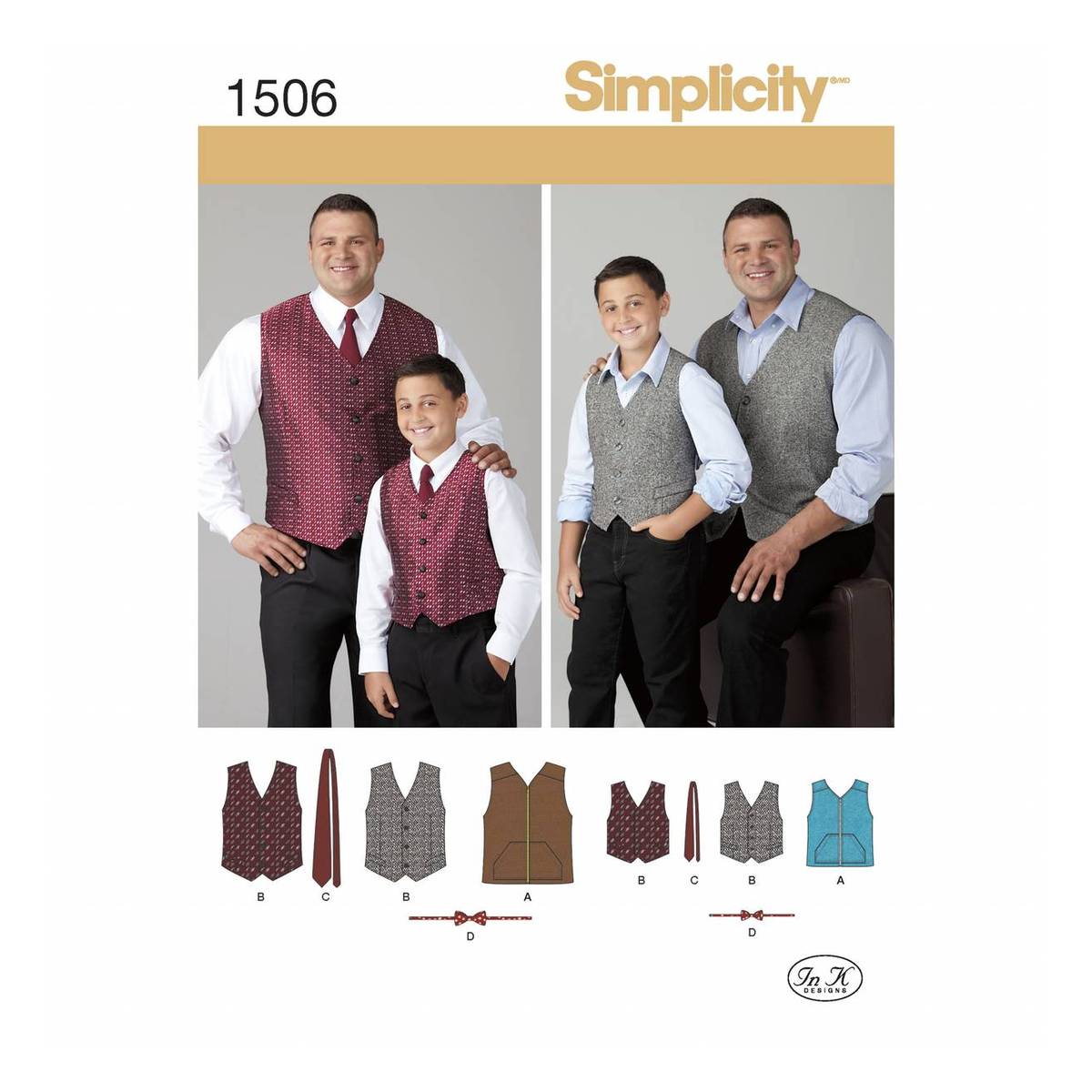 Simplicity Male Waistcoat Sewing Pattern 1506