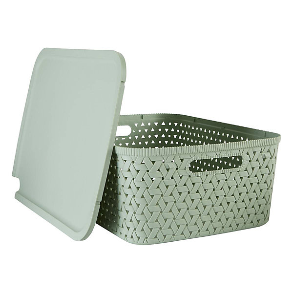Panier Tressy en plastique sauge 15L - Vert olive- 5five