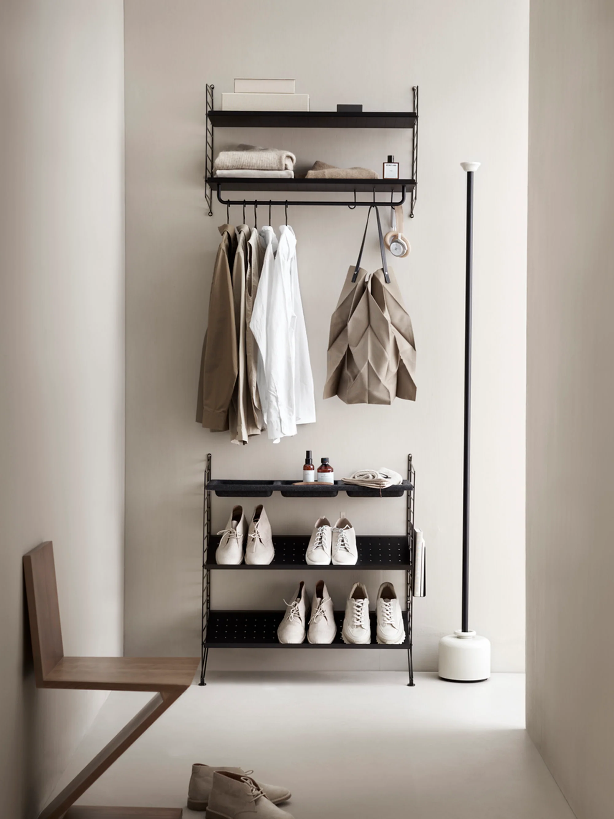 Schuhablage String System, B 78 x T 30 cm