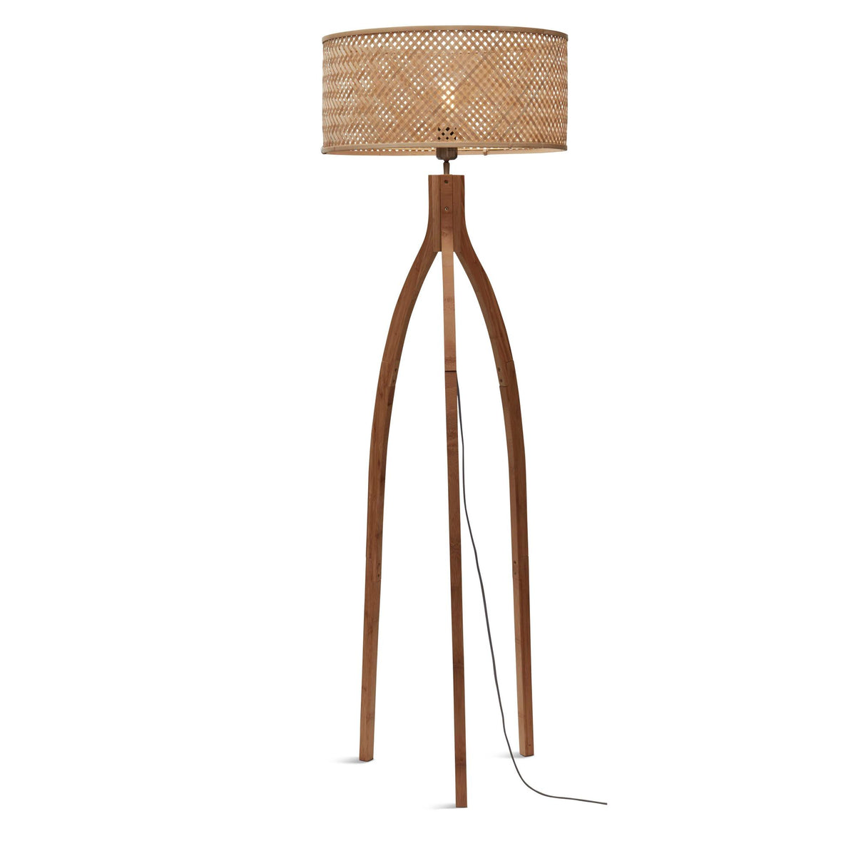 GOOD&MOJO vloerlamp Java - bruin - Ø50cm