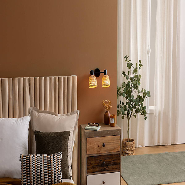 Applique murale/plafonnier Lio beige 28x17cm - Atmosphera