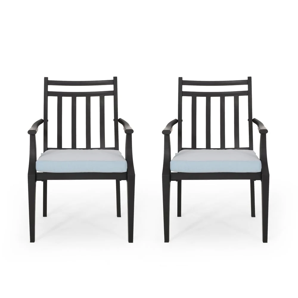 Delmar Outdoor Dining Chair with Cushion (Set of 2) by Christopher Knight Home - 26.10 W x 24.50 D x 36.00 H