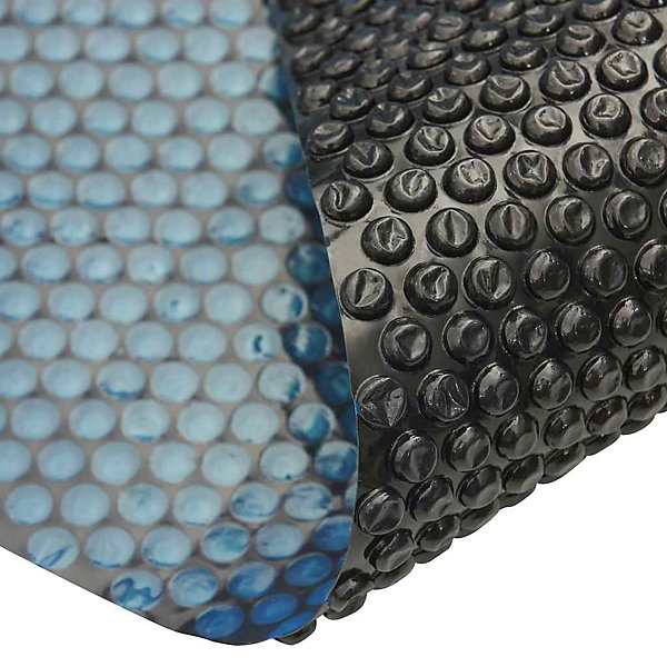 Film solaire de piscine flottant PE 210 cm Noir et bleu vidaXL