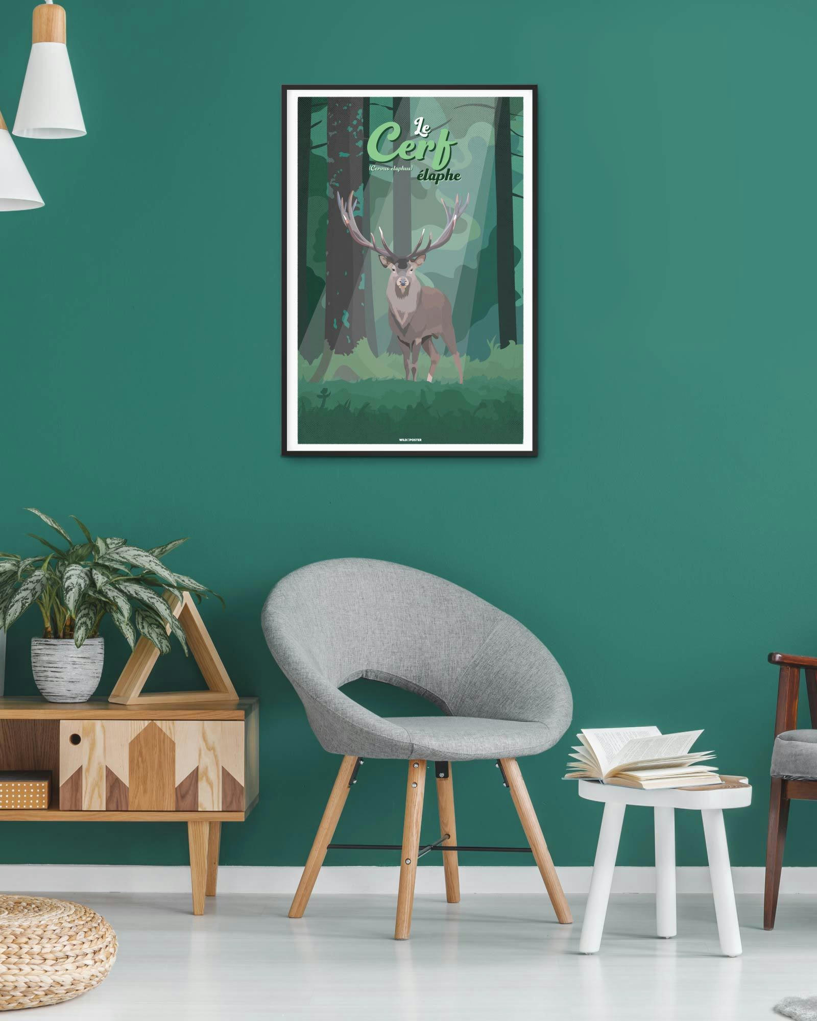 ANIMAUX - Affiche Animaux - Le Cerf élaphe 40 x 60 cm