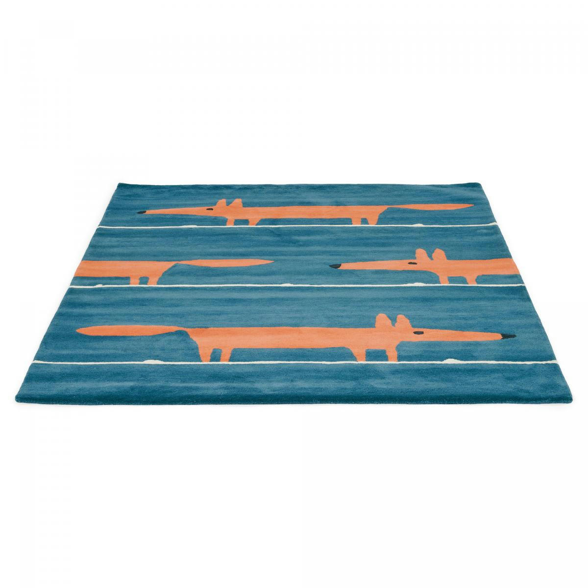 MR FOX - Tapis enfant bleu 90x150
