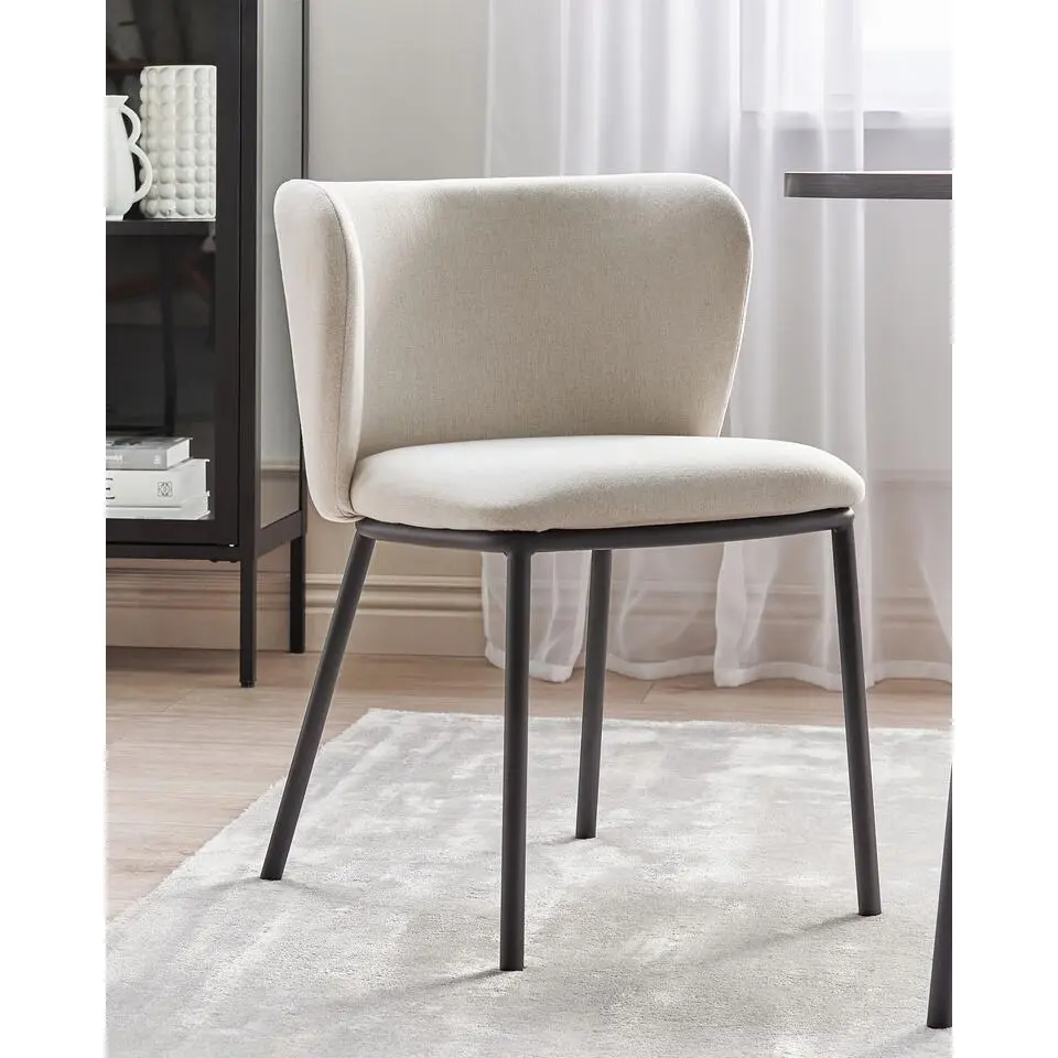 MINA - Eetkamerstoel set van 2 - Off-white - Polyester