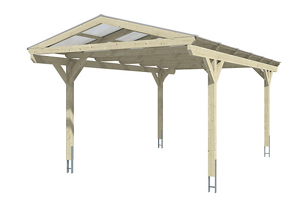 Carport SKAN HOLZ Westerwald 362x648, bois lamellé-collé, non traité