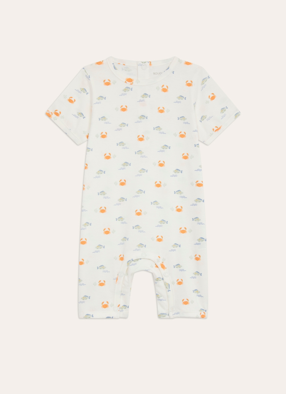 COMBISHORT EN COTON IMPRIMÉ CRABES ET POISSONS MULTICOLORE