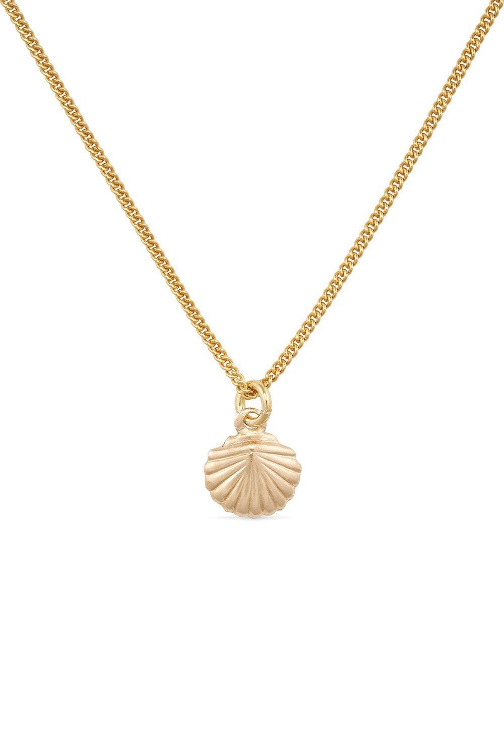 Elk & Bloom Dainty 18K Gold Shell Clam Necklace