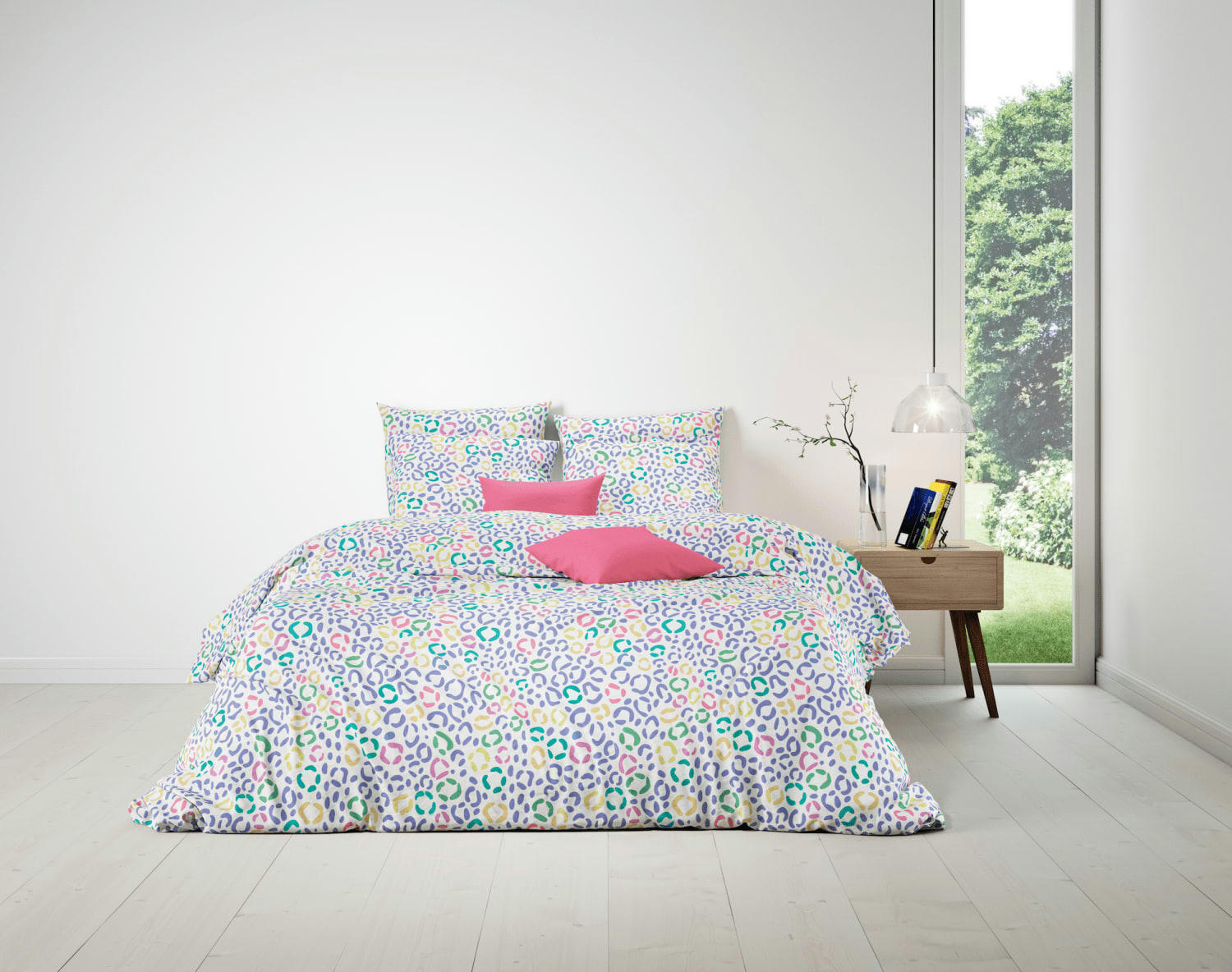 CHEETAH - Parure housse de couette coton multicolore 220x240 cm