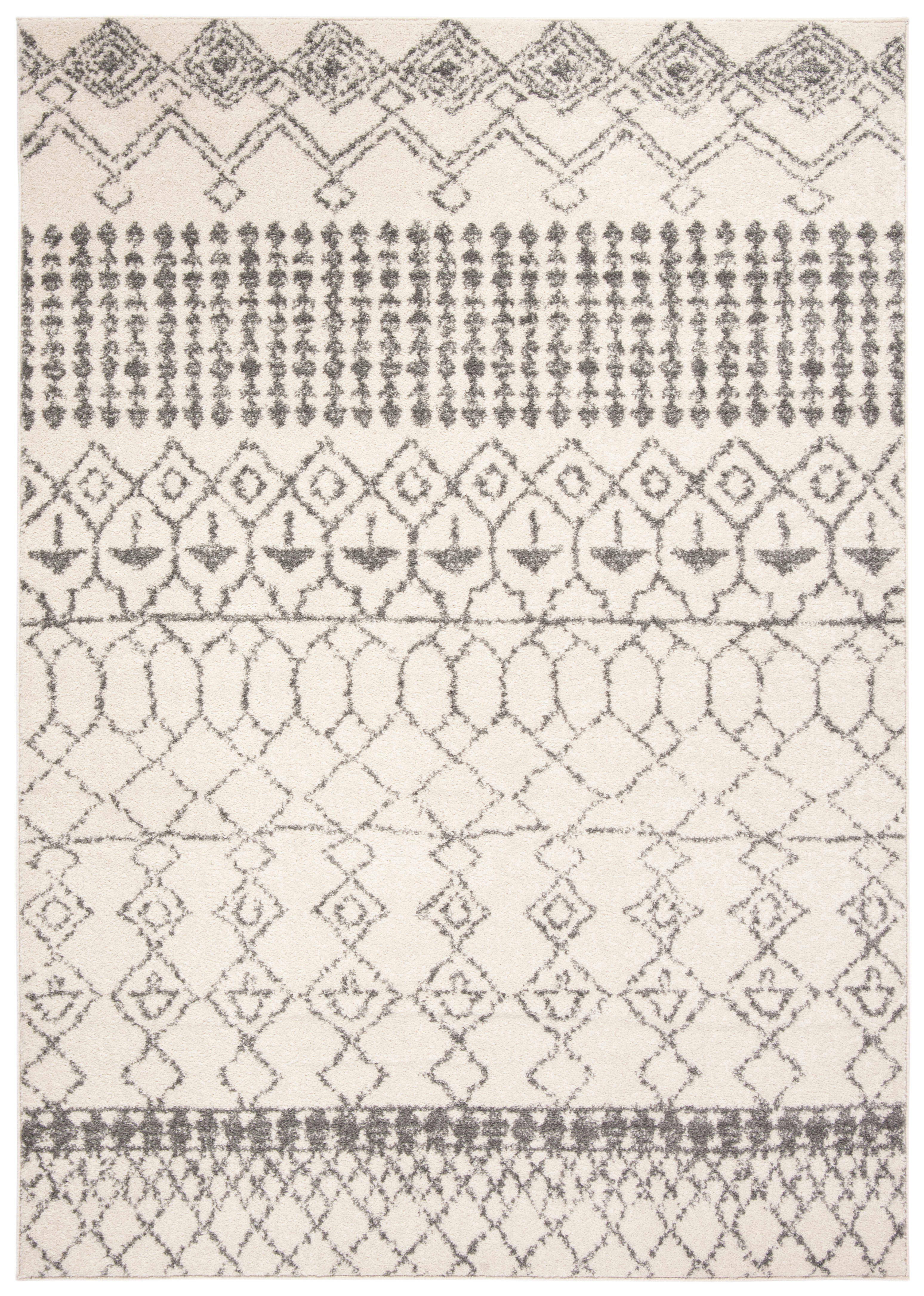 TULUM - Tapis de salon interieur en ivoire & gris, 183 x 274 cm