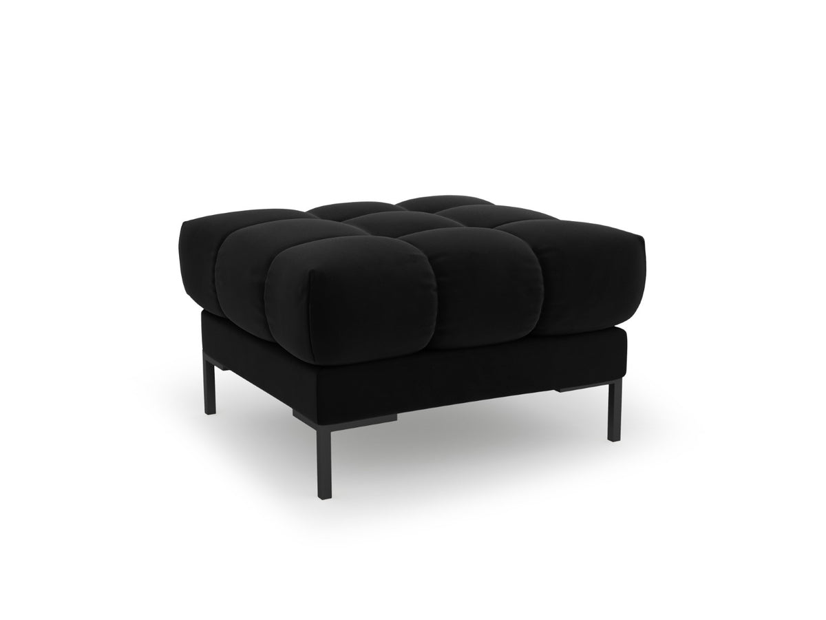 Cosmopolitan Design Poef Bali flueel, zwart - 60x60x41cm