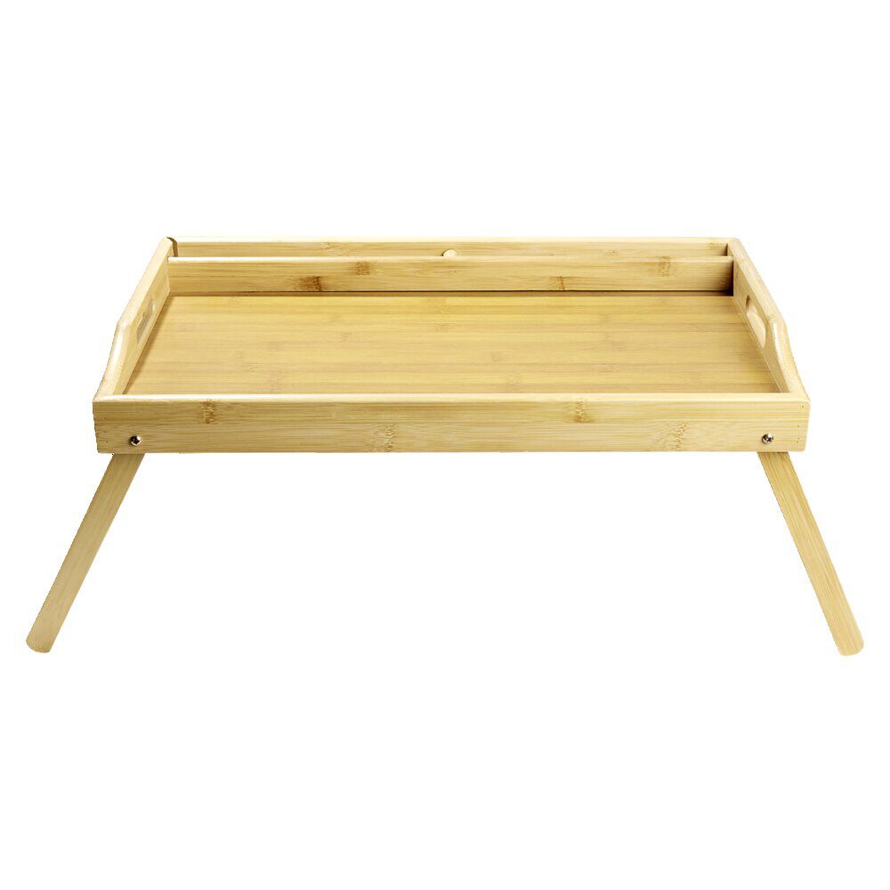Plateau rectangulaire en bambou pieds rétractables 50x30xH24,5cm