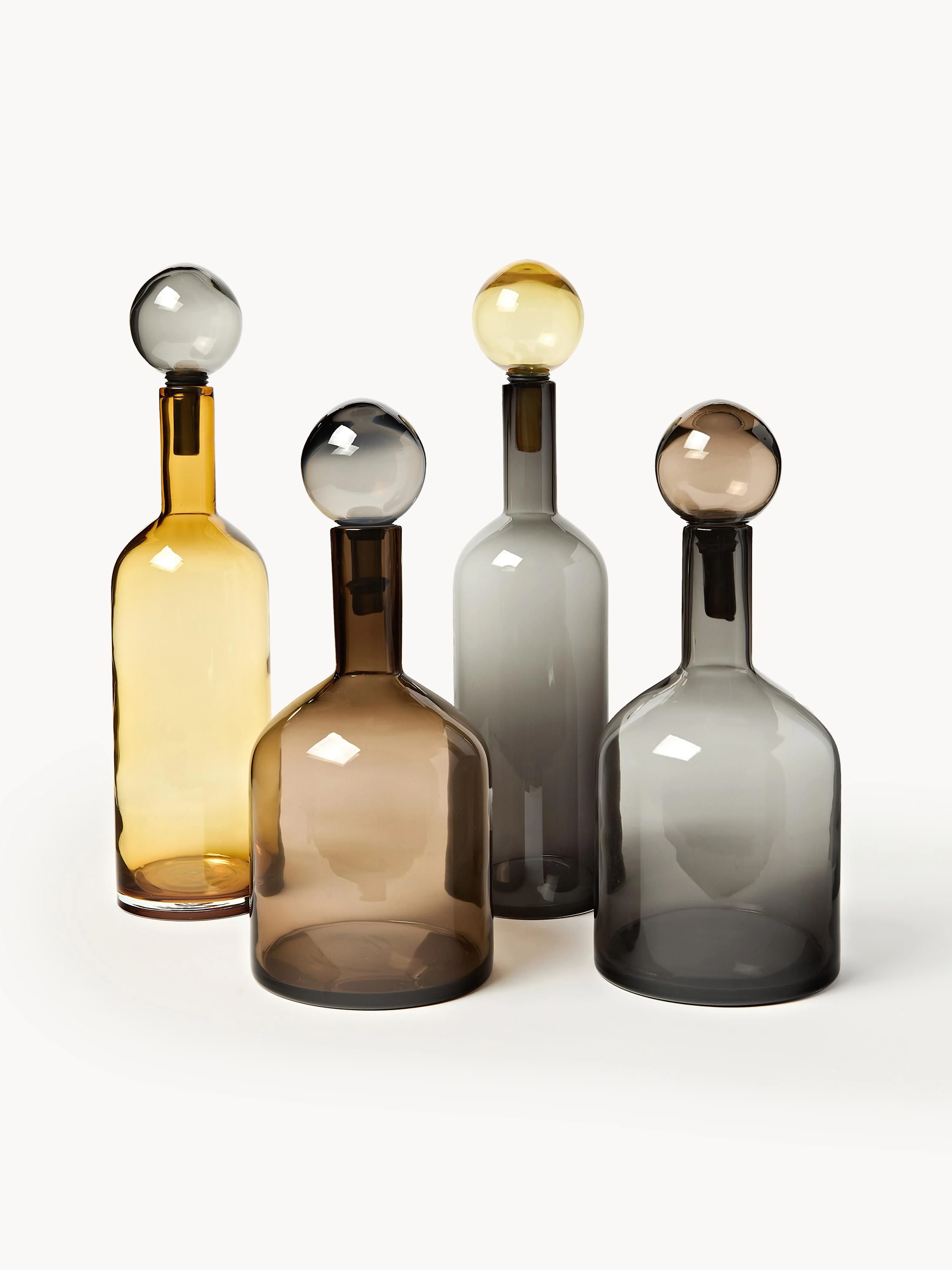 Mundgeblasene Deko-Flaschen Bubbles, 4er-Set