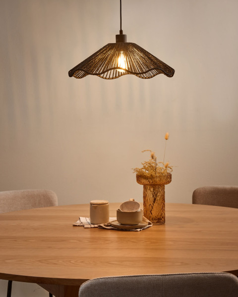Lampa wisząca ręcznie wykonany papierowy klosz czarny