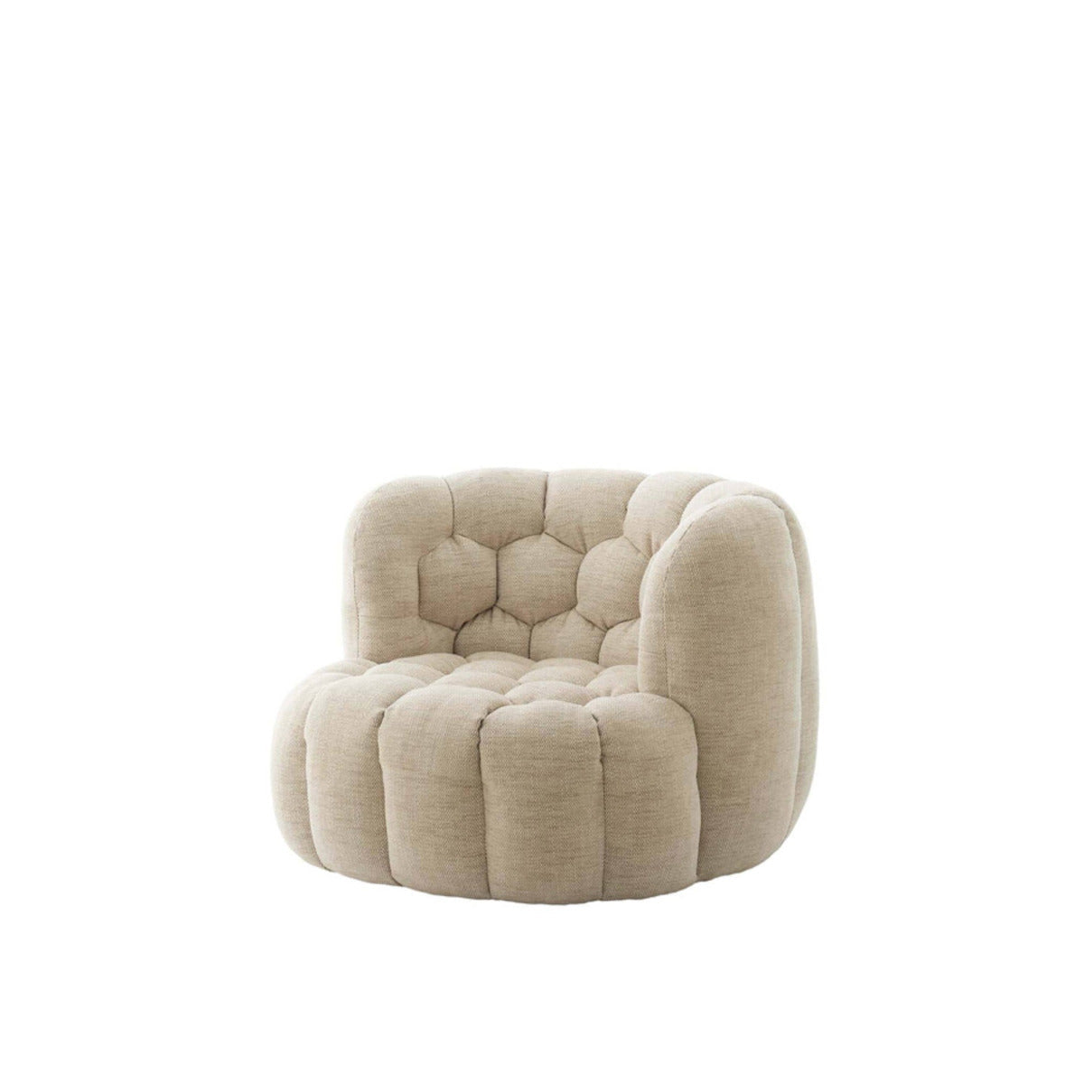Light & Living - Amara fauteuil velvet - crème