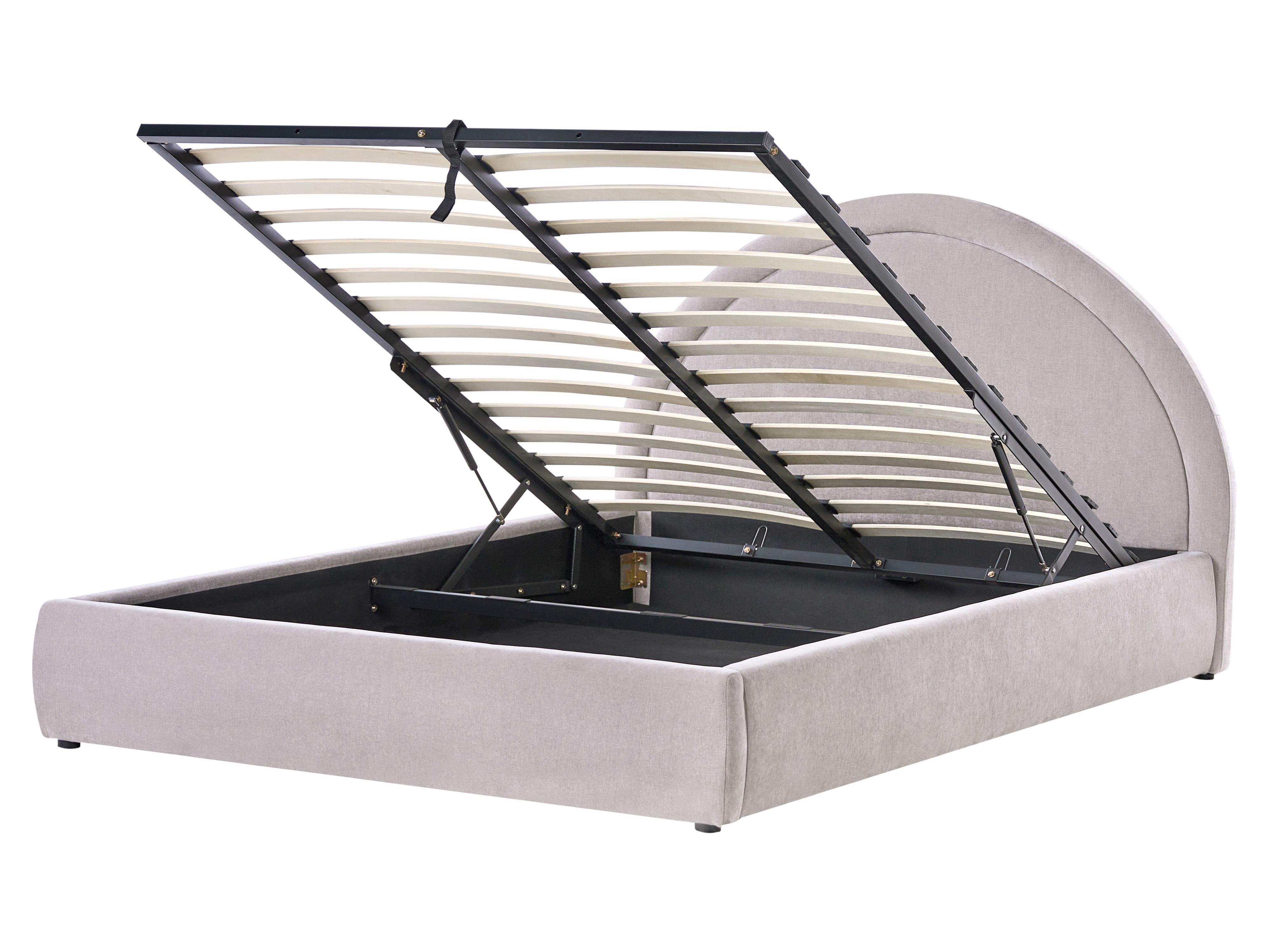 Ottoman Bed Chenille MOUZON 160 x 200 cm (EU King Size) Taupe