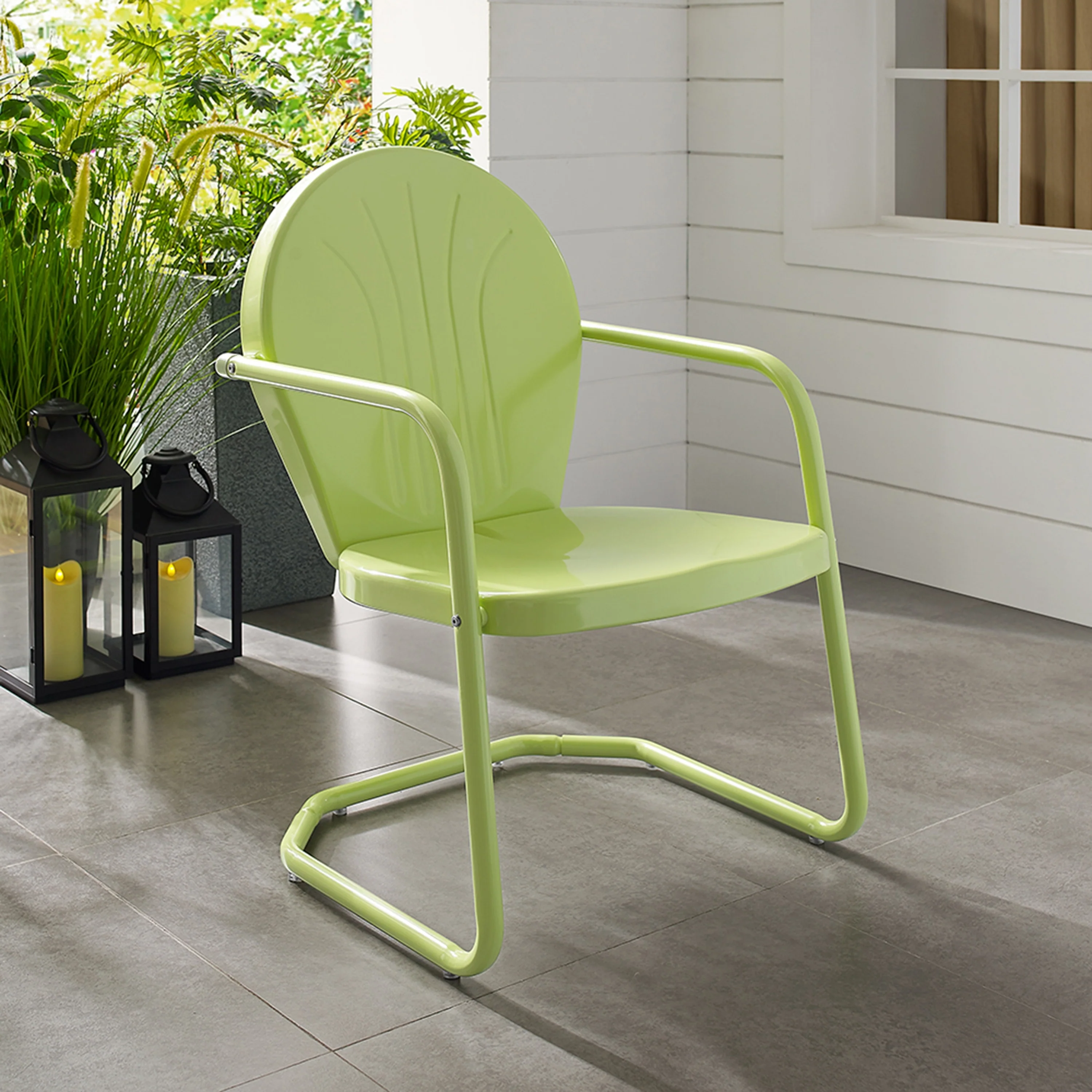 Crosley Griffith Metal Chair In Key Lime - 22 W x 28.2 D x 33.25 H