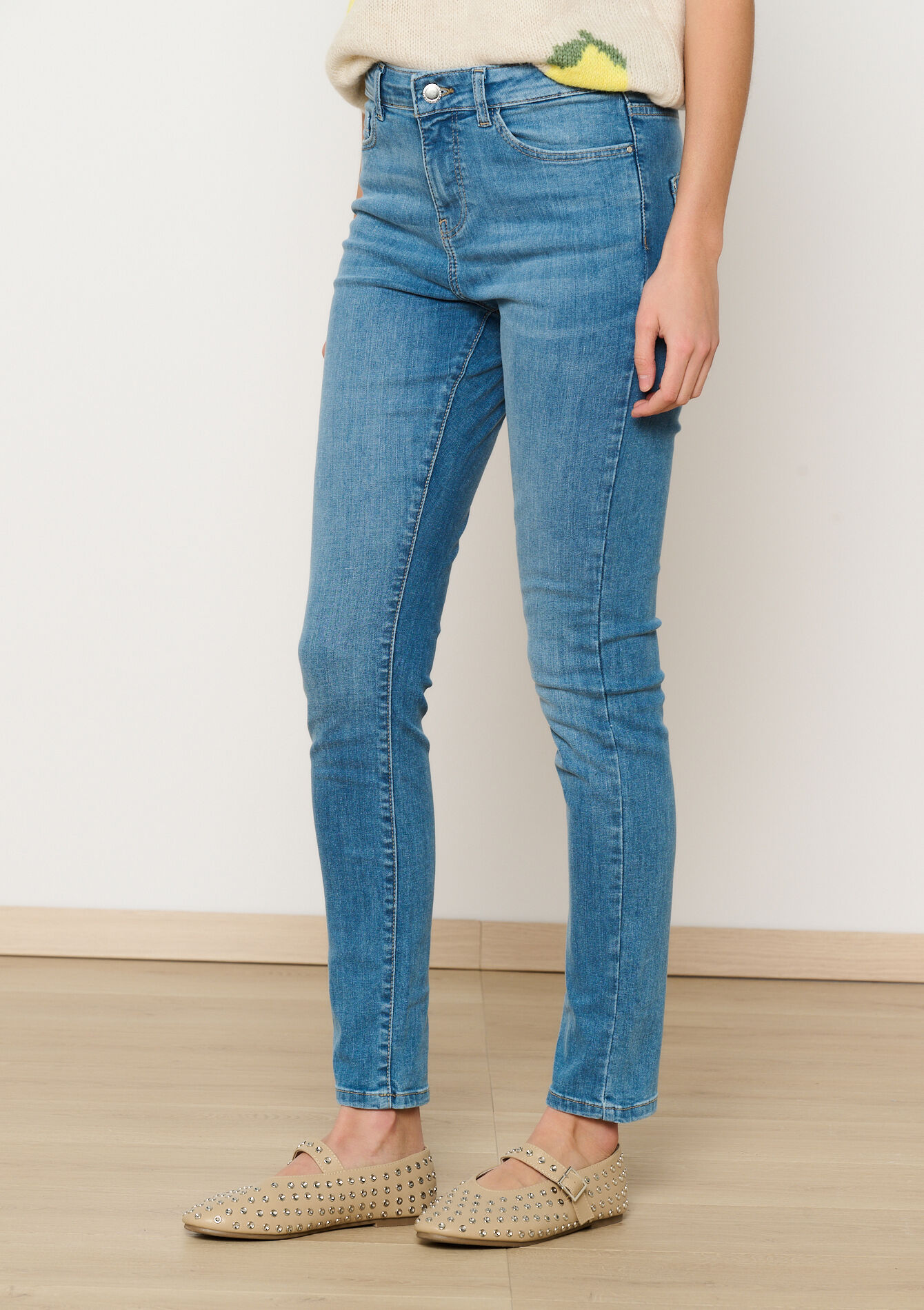 Skinny jeans met hoge taille