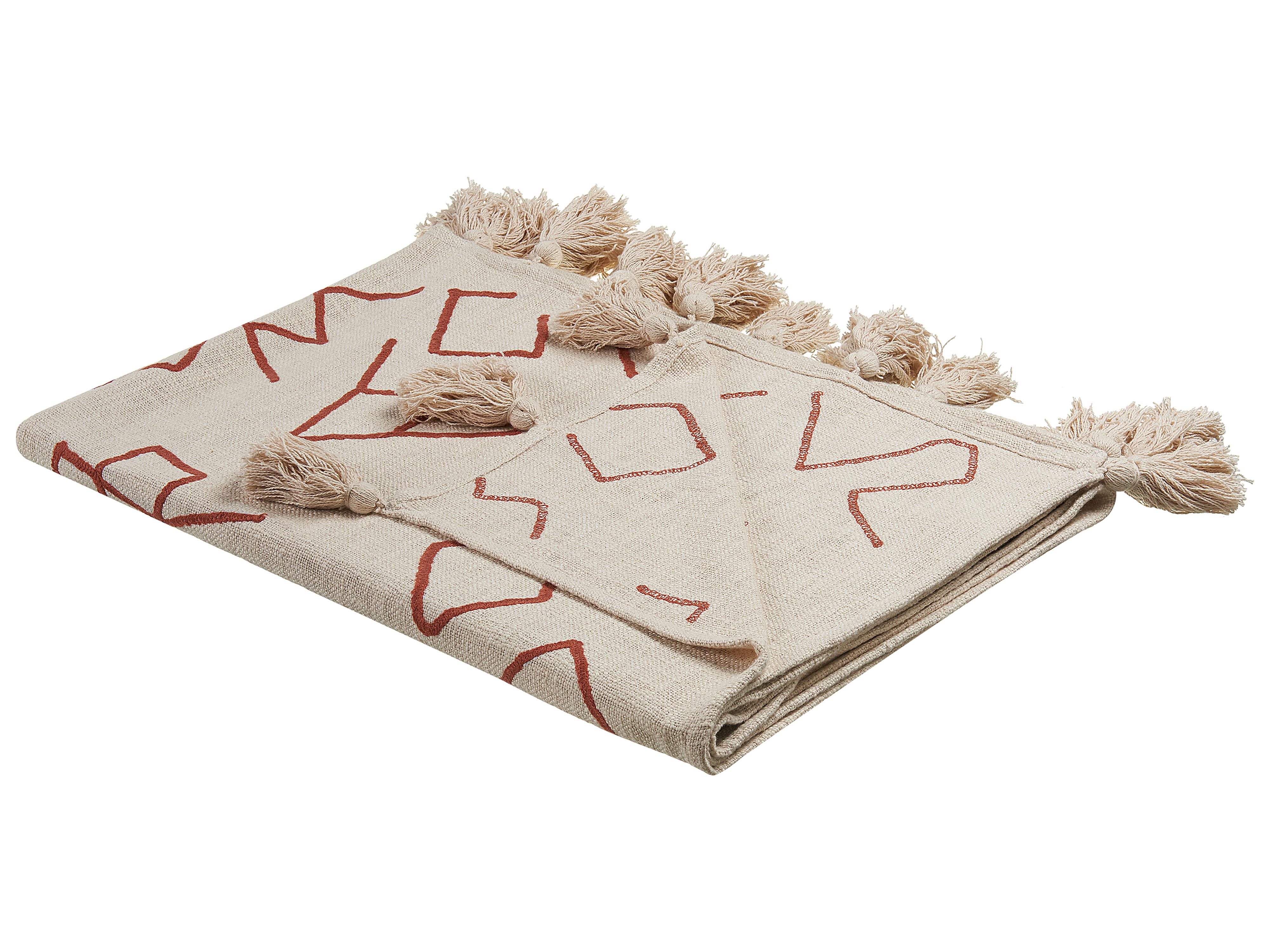 Blanket BHIWANI Cotton 130 x 180 cm Beige