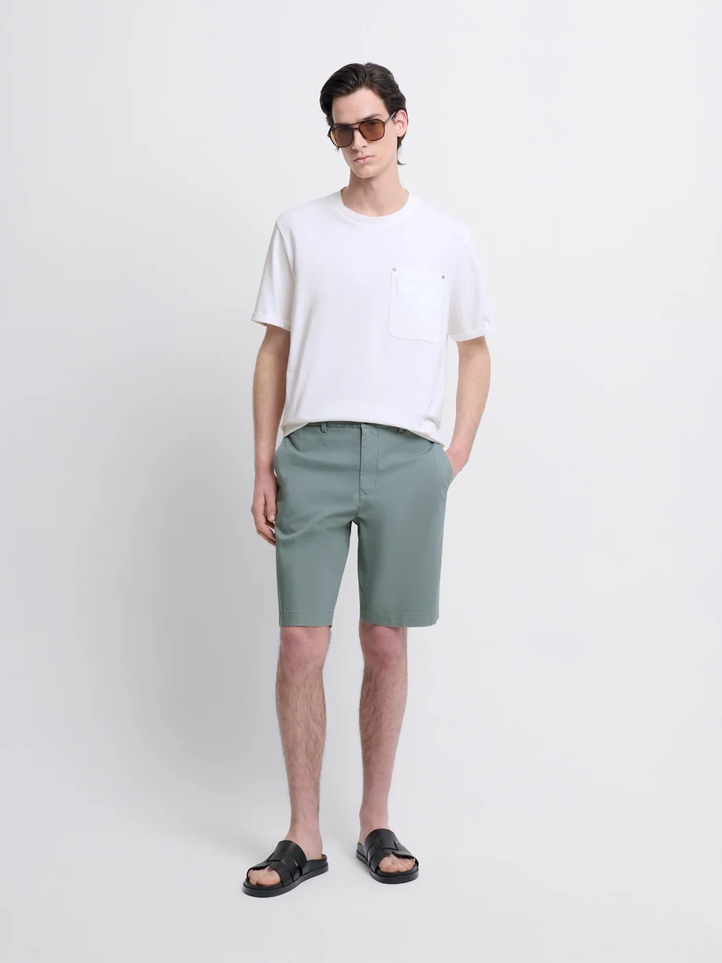 Bermuda slim taille semi-élastiquée