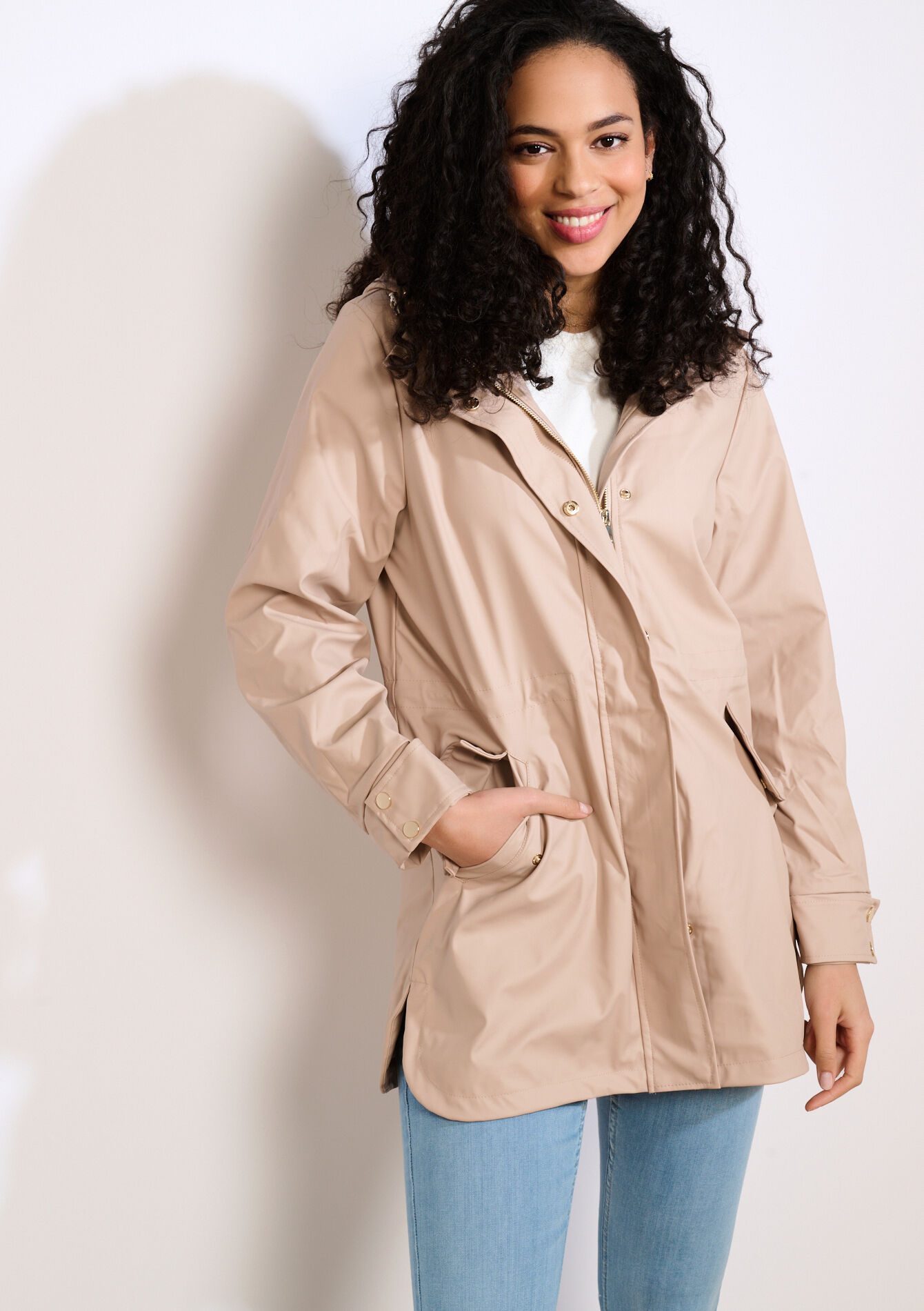 Lichtgewicht parka met capuchon